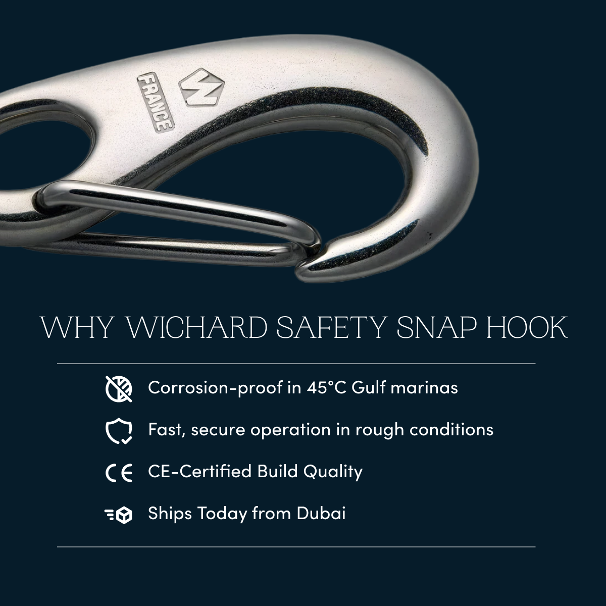 Wichard Safety Snap Hook 316L Stainless