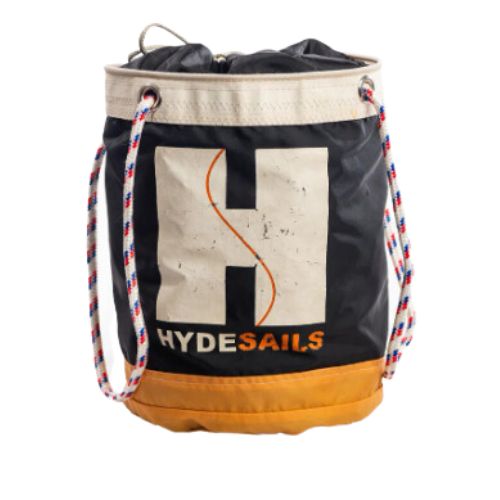 95 Upcycled Spinnaker bag - Medium - Black and Orange