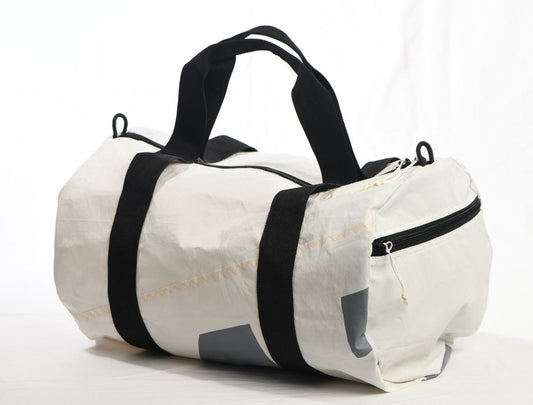 95 Upcycled Duffel bag - Medium - white and black