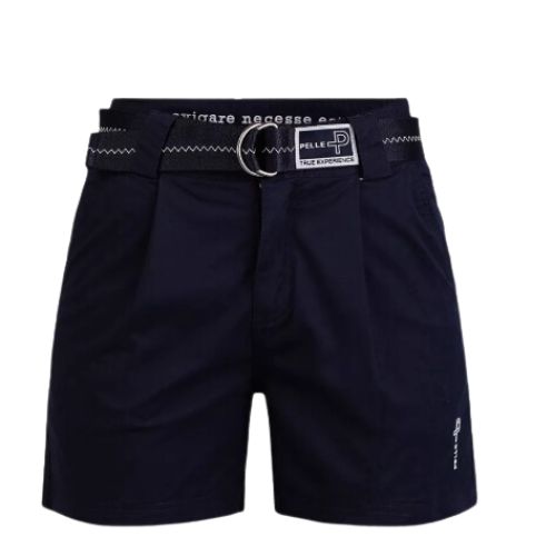 Pelle P - Women Crew Pleat Shorts - Navy Blue - XL
