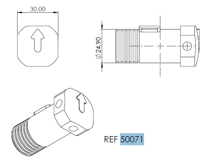 Wichard Plastic Locking Pin - Dia 10mm