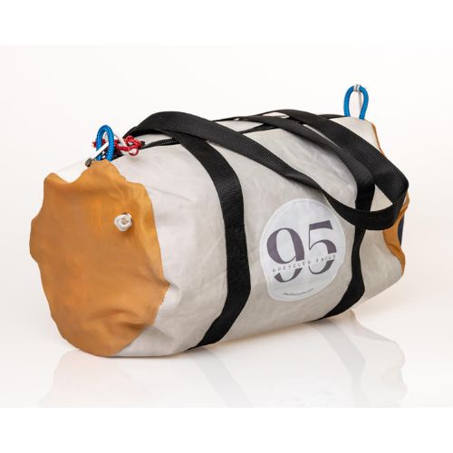 95 Upcycled Duffel bag - Small - white and Orange