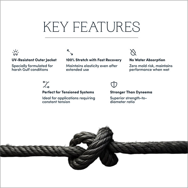 Stealth Shock Cord Elastic Control Line with Dyneema-Grade Jacket