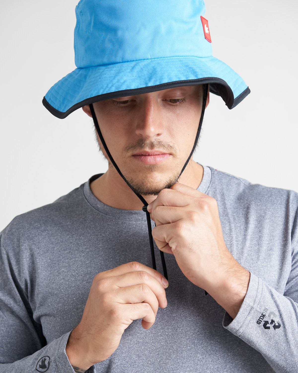 Rooster Wide Brimmed UV Hat - Blue