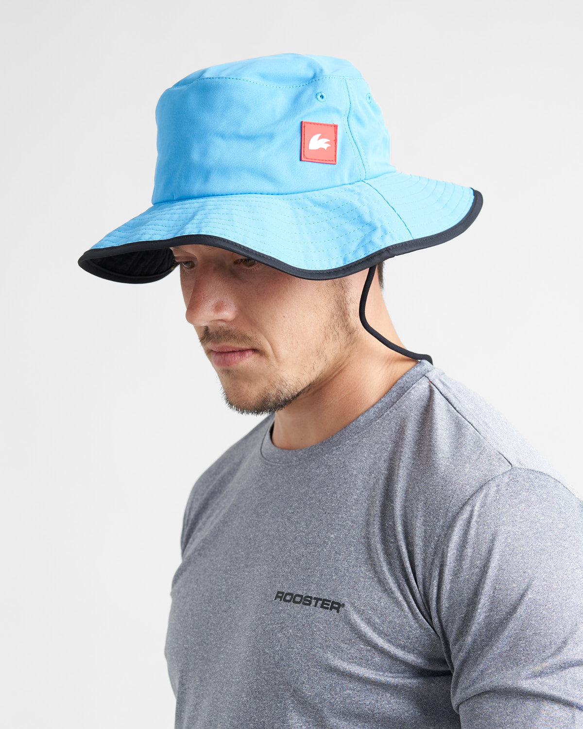 Rooster Wide Brimmed UV Hat - Blue